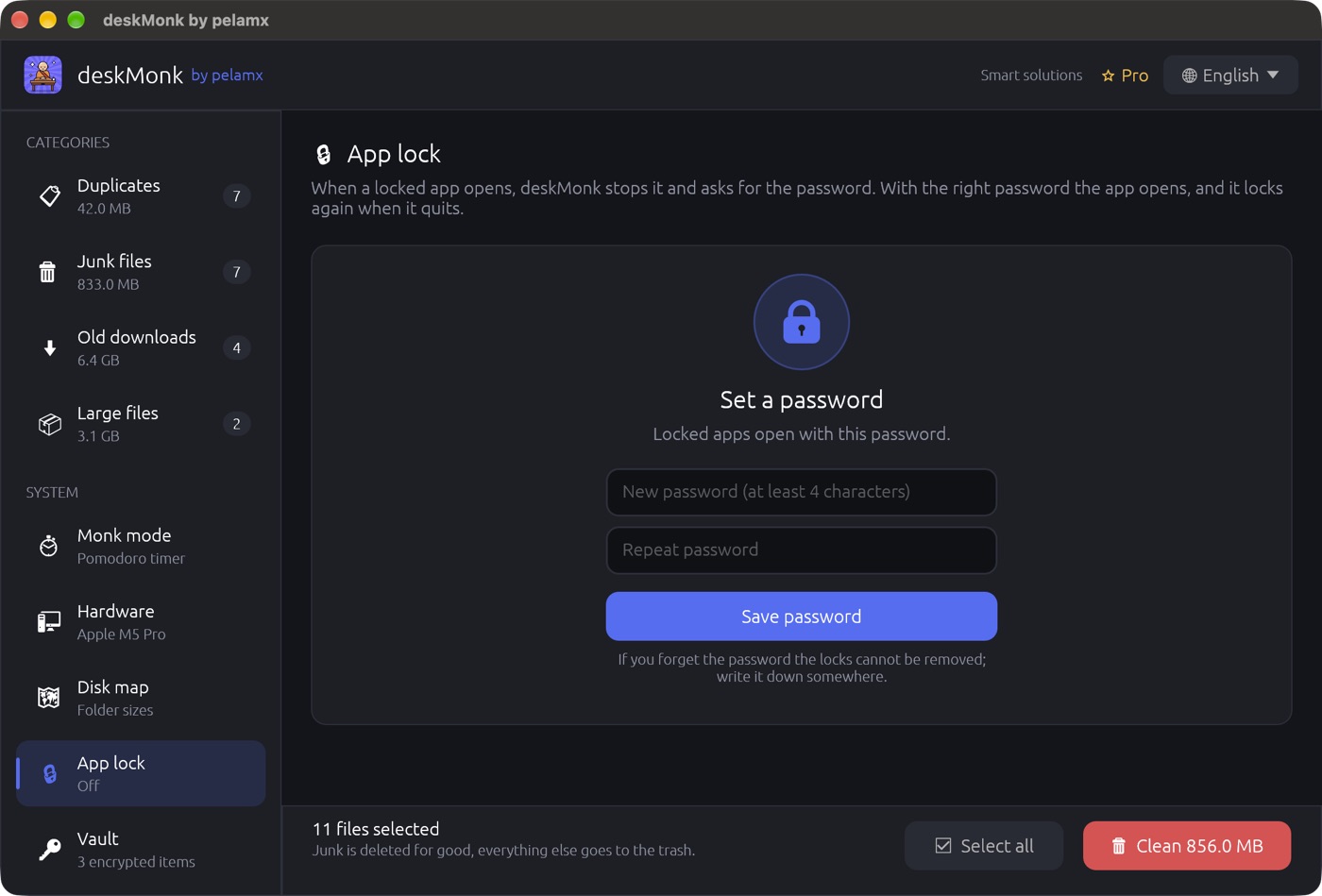 App lock: a password in front of chosen apps